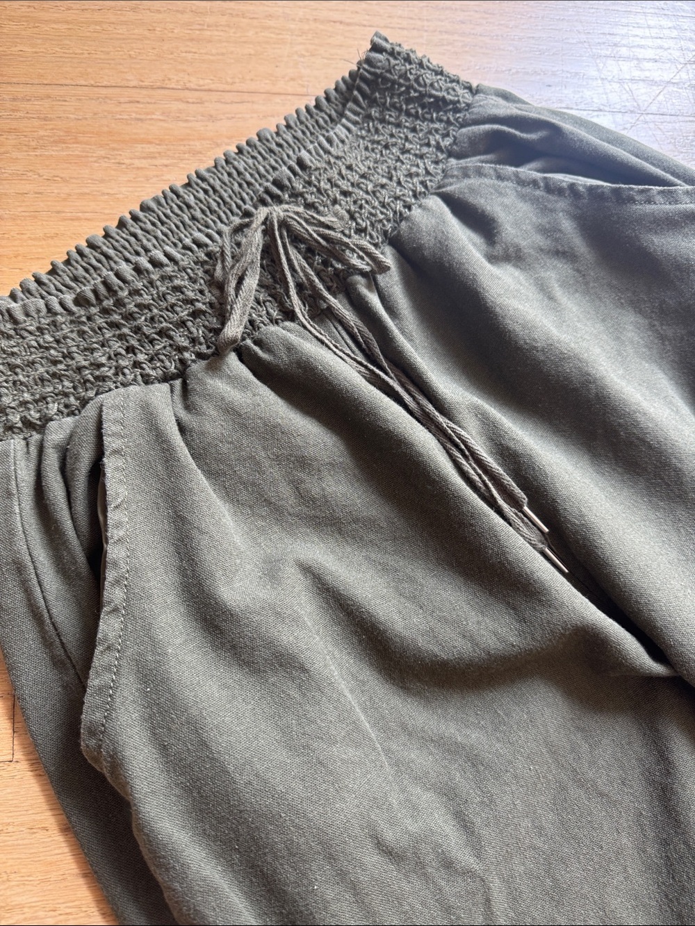 Ci Sono Olive Green Elastic Waist Pants, size large